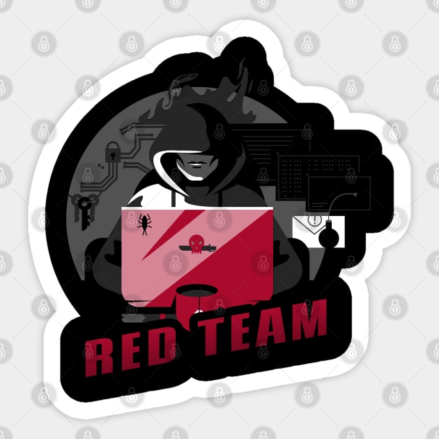 Red Team | Hacker Design Sticker by leo-jess